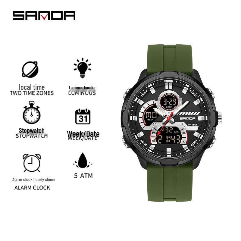 Sanda Youth Luminous Waterproof Multifunctional Men's Sports Watch
