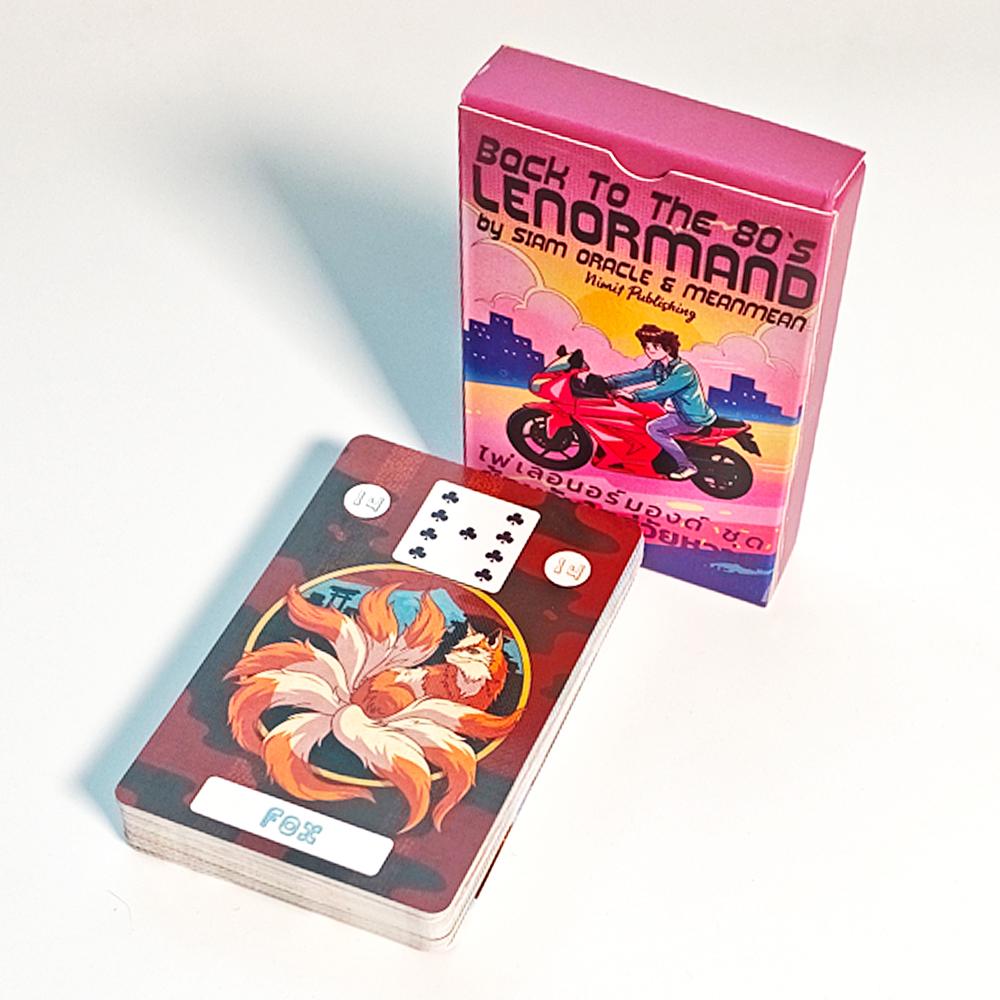 9*6cm Back To The 80's Lenormand Deck Gedruckt auf 350GSM doppelt geprägtem Karton 36 Stk. Lenormandkarten + 2 Spezialkarten