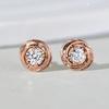 Twisted Vortex Earrings, Sparkling Cubic Zirconia Women's Center Earrings, Minimalist Exquisite Jewelry Gifts