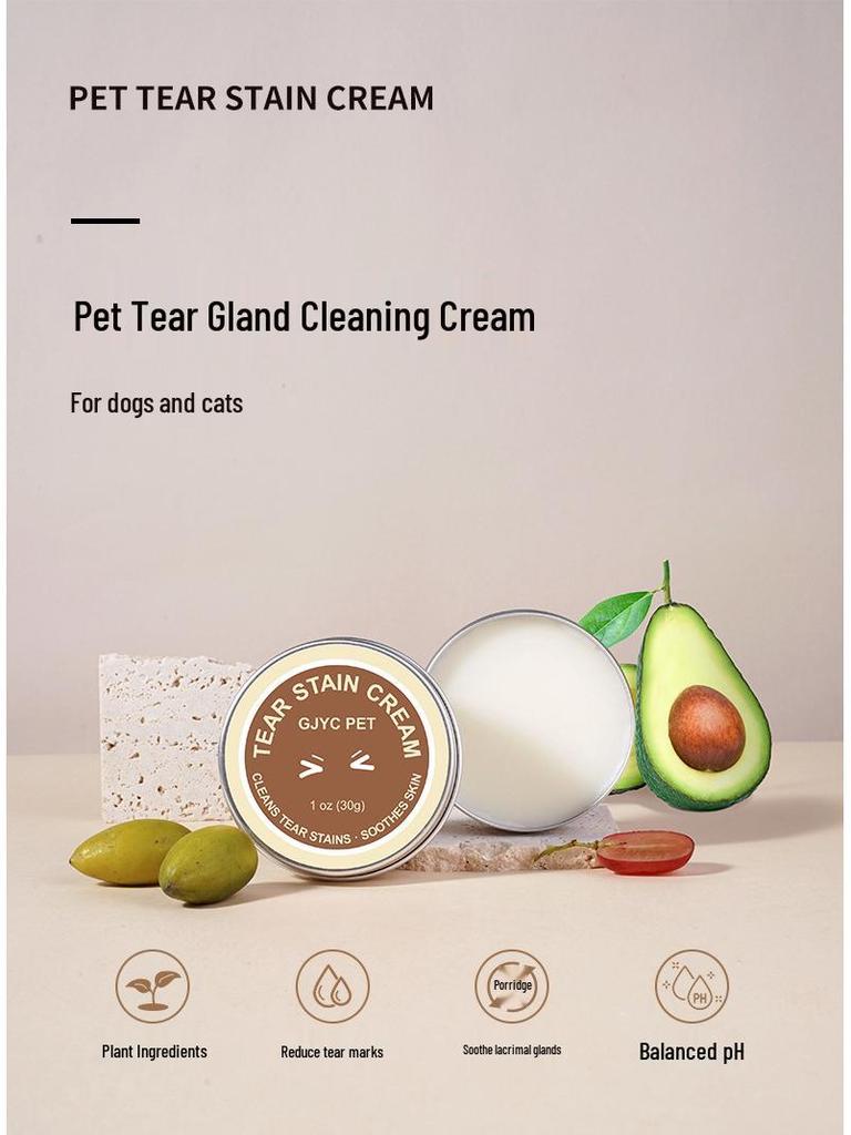 Tear Stain Remover Cream for Dogs & Cats: Gentle Eye Cleaner for Bichon Frise, Teddy & More