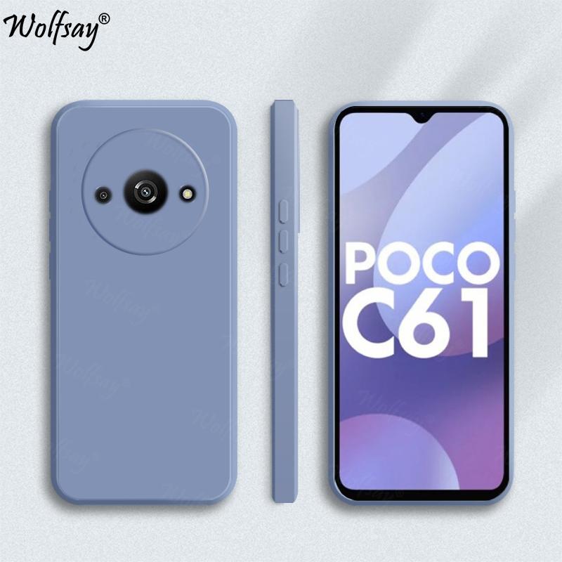 

Candy Case For Xiaomi Poco C61 Case Anti-knock Soft TPU Original Liquid Silicone Case For Poco C61 Cover For Poco C61 6.71 inch For Poco C61