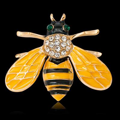 Encanto De Cristal Estrás Abeja Insectos Animales Esmalte Broche Pin Para Mujer Joyas