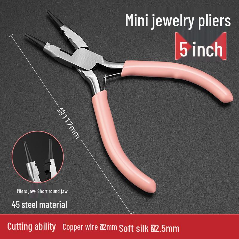 High-Quality Precision Needle Nose Pliers - 5 & 6 Inch, Handmade Jewelry Pliers, Round Bent Flat Nose, Toothless Design