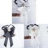 Korean Style Womens Bow Tie With Rhinestone And Pearl Decor For Graduation School Uniform Accessories