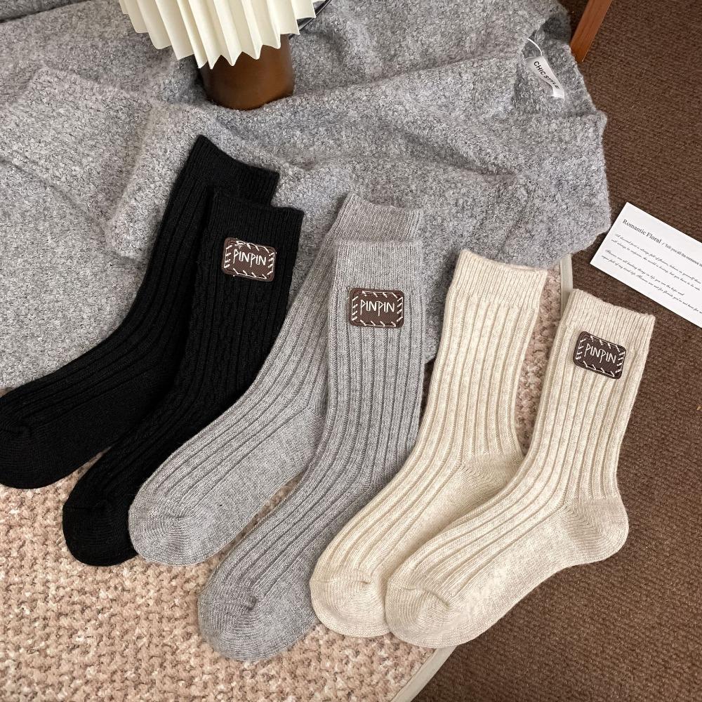 Keep Warm Snow Boot Socks Middle Tube Knitted Socks Fashion Mid-Tube Socks