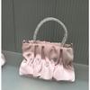 Small Fresh Pink Handbag, Crossbody Bag Female, Summer New Fashionable Hundred Folded Clouds Chain Bag, Fashion Ladies Bag