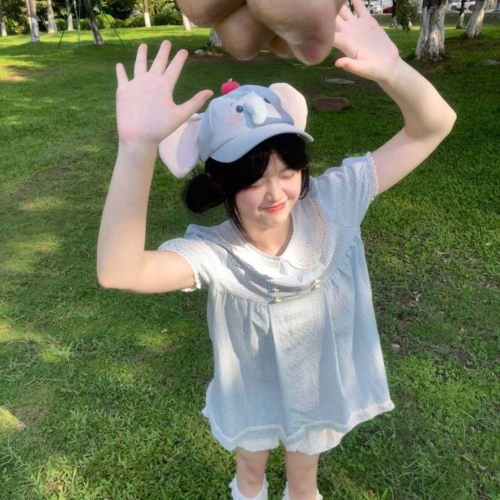 Cute Elephant Peaked Cap Y2k Sun Hat Korean Baseball Cap Duckbill Cap