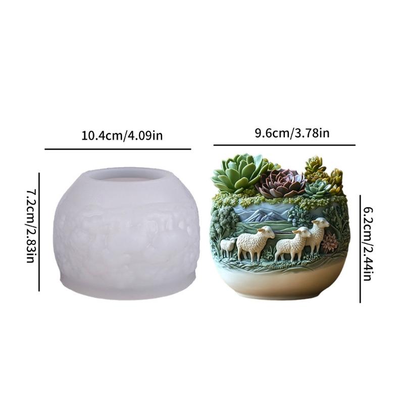 Handcrafted Silicone Goat Mold Silicone Texture for Unique Resin Art Creations Decorative Planters and Present Making