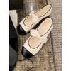 Leather~ Inner Height Increase 5cm Small Fragrant Mary Jane Shoes Women's Ballet Flat Shoes French High-end Single Shoes Women