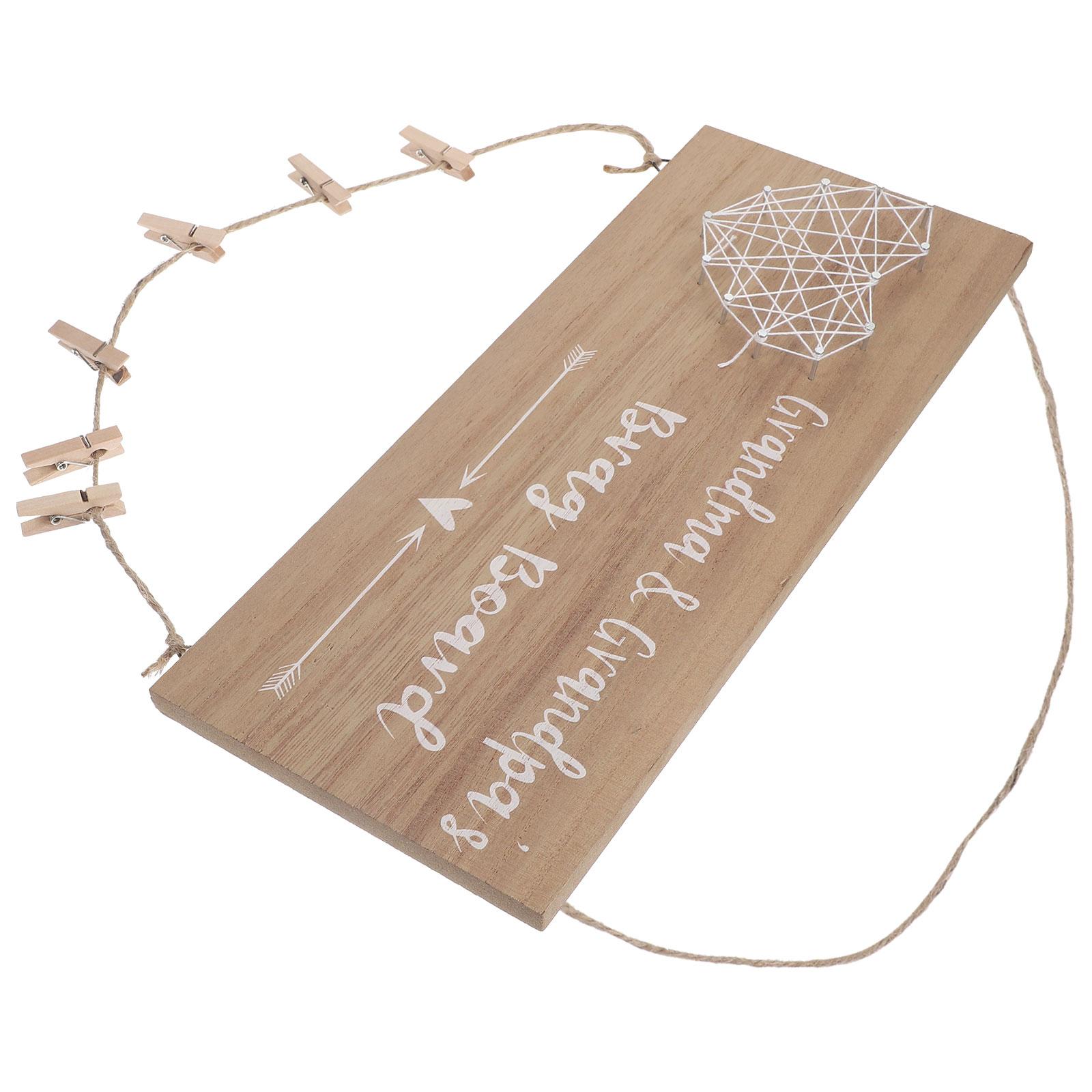 

Деревянная фоторамка-подвеска Винтажный домашний декор Вывеска для показа Настенные подвесные украшения для картин 34X14cm