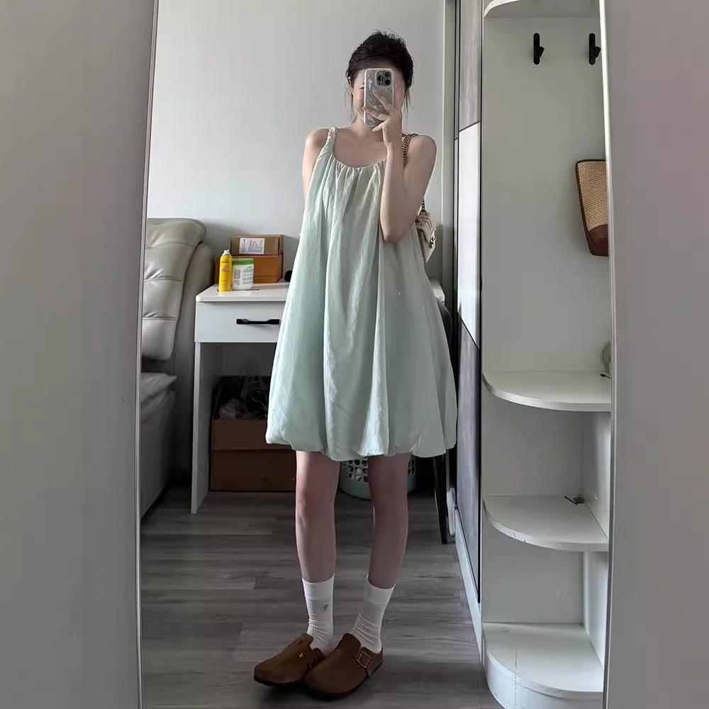 2024 Summer French-Inspired Petite Sundress: Women's Seaside Vacation Slimming Suspender Skirt