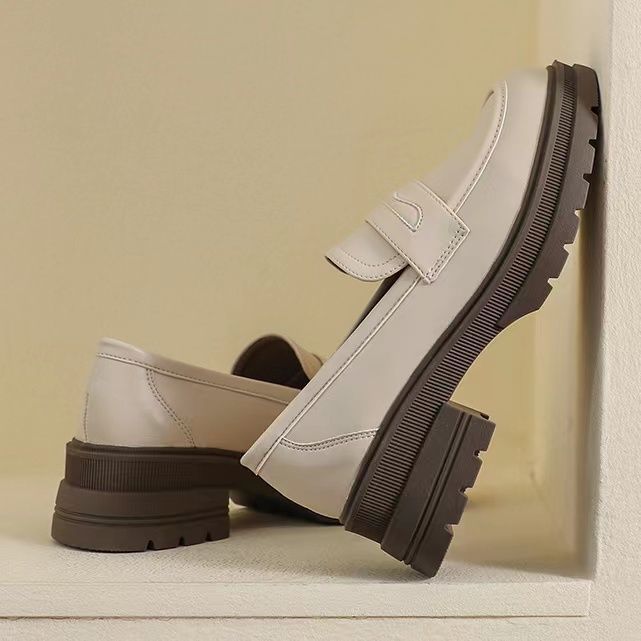 Loafers women's platform 2025 new British style small leather shoes women's versatile soft sole single shoes women's leather