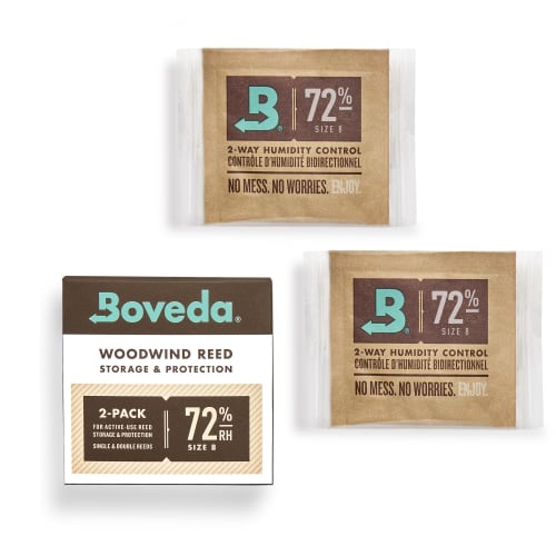 

Boveda 72% Two-Way Humidity Control Packs for Woodwind Reeds  Size 8  2 Pack  Moisture Absorbers  Prevents Drying and Cracking  Individually Wrap
