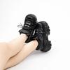 Ny Punk-stil Damesko Snøring Hælhøyde 6CM Plattformsko Dame Gothic Ankel Rock Boots Metalldekor Dame Joggesko