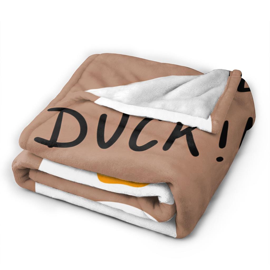 Cute Cartoon Duck  Blanket  Soft Print Plush Throw Blanket For Kids Couch Chair Sofa Bed Flannel Bedspread Bed Cover