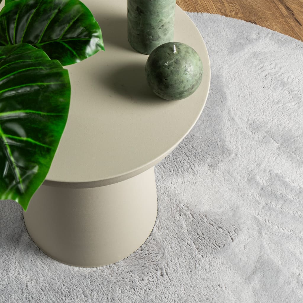 HUARTE Short Pile Rug Soft and Washable Grey Ø 200 cm