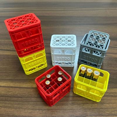 Stackable Battery Storage Box with Secure Latch Space-saving Battery Organizer for AA AAA 18650 21700 Batteries Compact Desktop Case