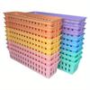 12 Piezas Organizadores de Lápices de Plástico Coloridos Cesta de Almacenamiento Cuadrada Cesta Organizadora Macaron Lápices Papelería Suministros de Arte Almacenamiento