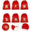 1Pcs Red Year Of The Horse Bags Drawstring Chinese Zodiac Gift Pouch Candy Snack Wrapping Bag China Yesr Party Favors Decor