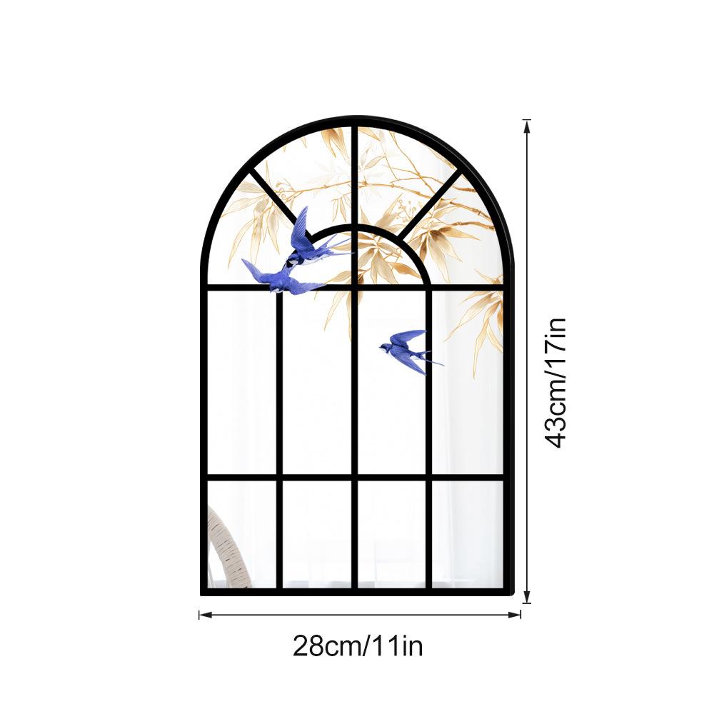 28x43cm Acrylic Arched Window Wall Mirror Wall Decorative Mirror Windowpane Arch Mirror for Bathroom Farmhouse Vanity Room Decor