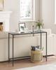 Console table, anteroom table, sofa end, tempered glass top, metal frame, adjustable legs, for living room, anteroom