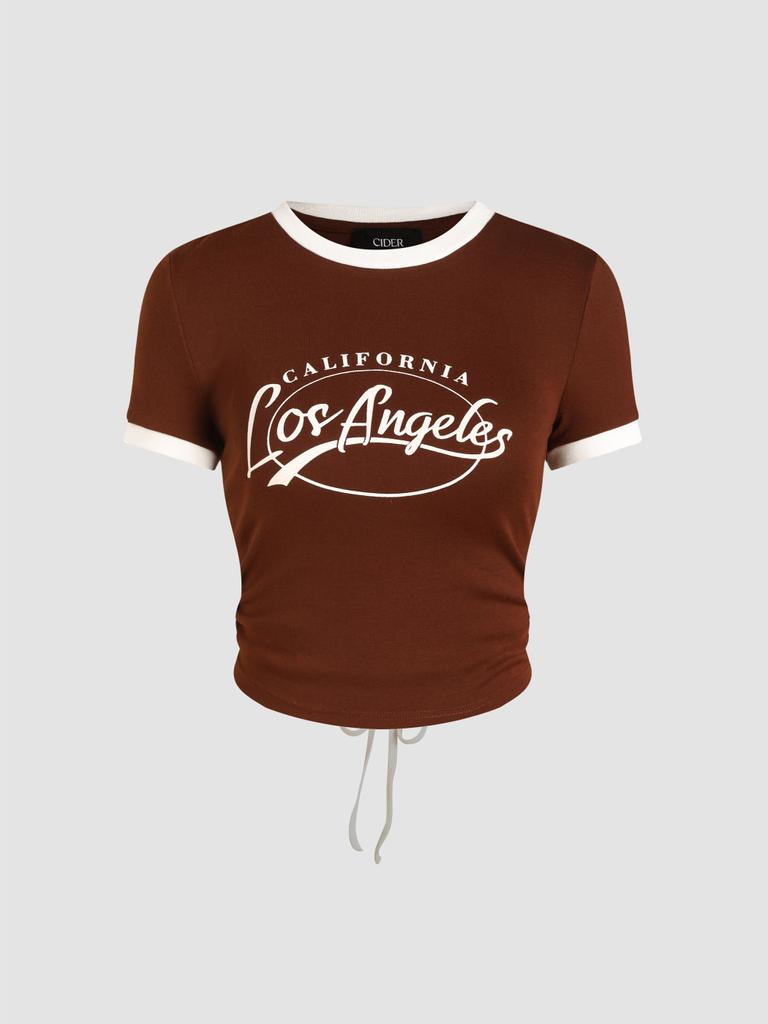 Summer Y2K Women's Sexy Letter Printed Umbilical Strap Top T-shirt