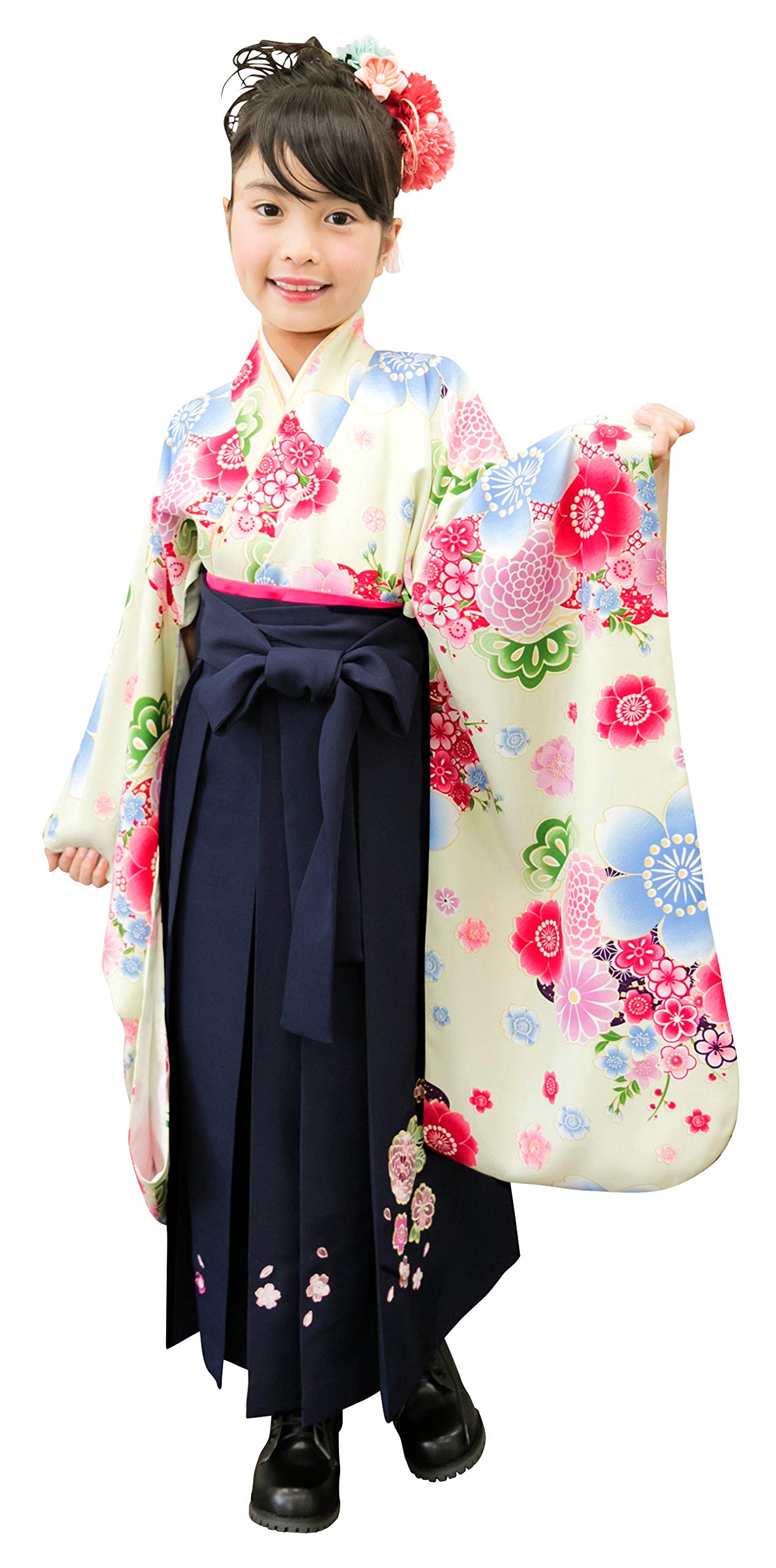 

Hakama for Japanese school graduation set including with obi with obi and waist Ivory 130cm [Arisana] children, girls, clothing, Shichigosan, слонова кістка