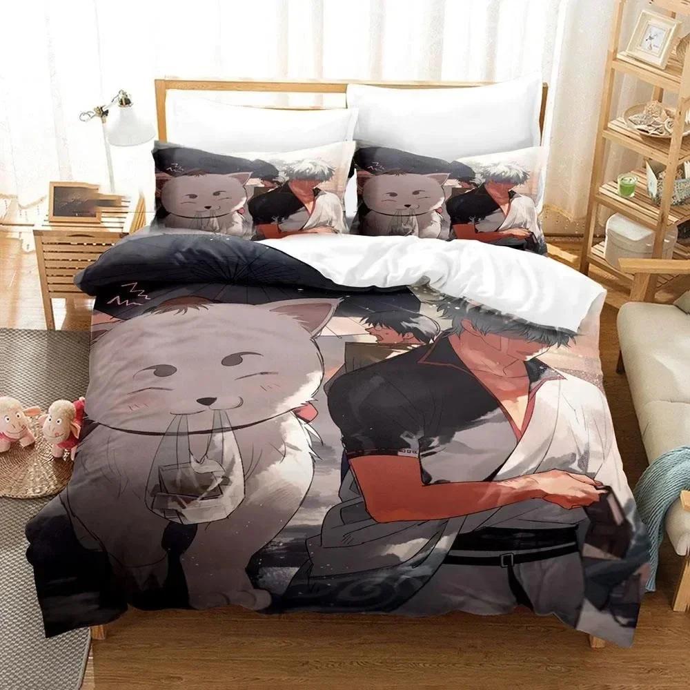 3D Printed Gintama Anime Gintoki Sakata Comfortable Duvet Cover Pillowcase Bedding Set Children Bedroom Decoration Home Textile