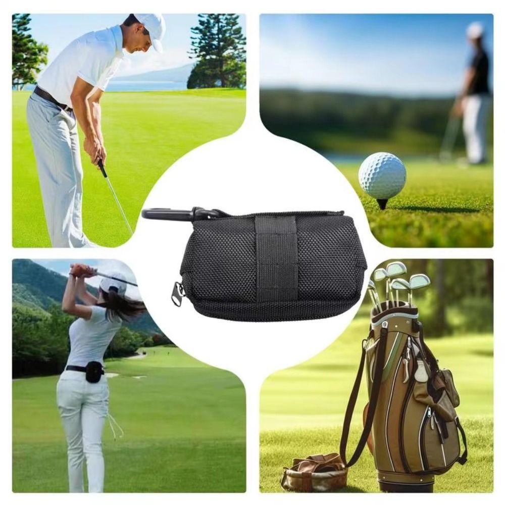 Oxford Cloth Golf Ball Pouch Storage Pocket Golf Ball Holder Golf Small Waist Bag  Men and Women