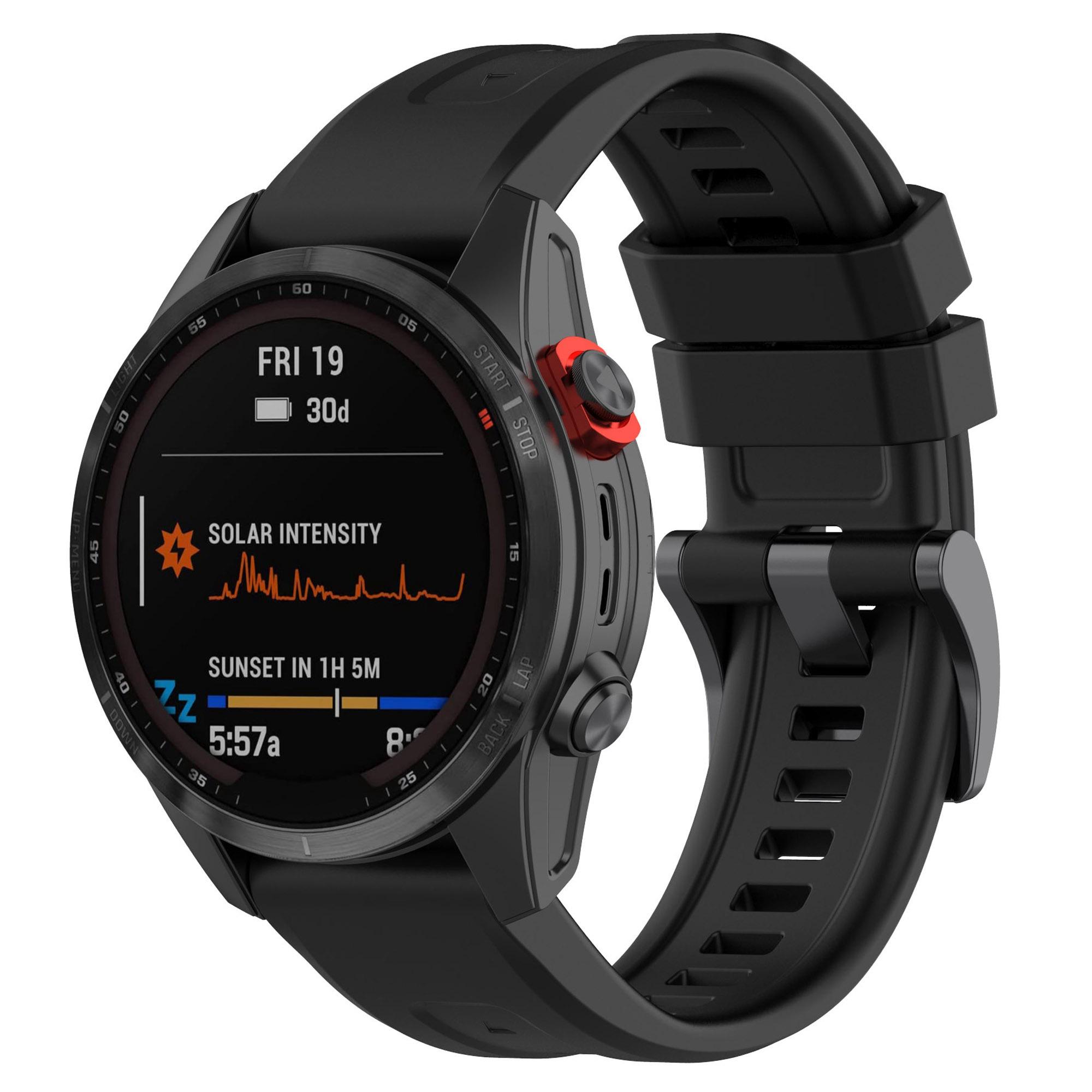 

For Garmin Fenix 7/Epix Gen2/Descent G1/COROS VERTIX Silicone Watch Band Quick Release Wrist Strap Sports Watch Replacement Watchband Black
