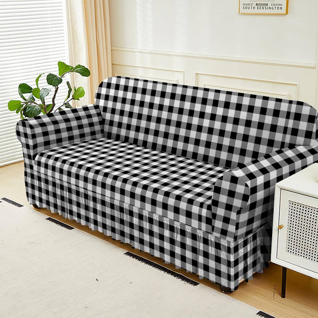 Universal All-Inclusive Elastic Sofa Cover, Four-Season Universal Sofa Cover, Nordic Style Internet Celebrity Skirt Sofa Protection