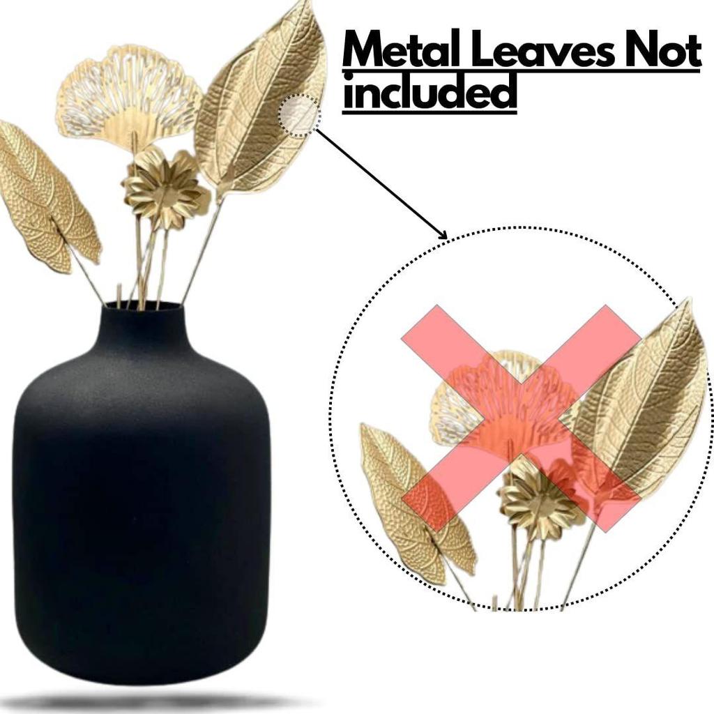 Metal Flower Vase for Home Decor and Living Room Vintage Decor Antique Decor and Vase for Home Décor |Textured Black (Medium)