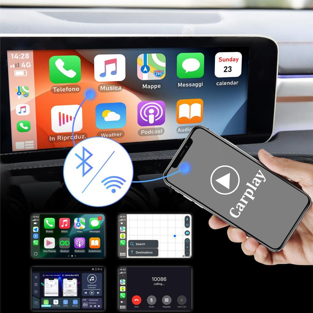Sinairyu Wireless CarPlay Android Auto DAB DVR HDMI  Mirror-Link Compatible For Mercedes Benz A B V GLA Class NTG 6.0 System