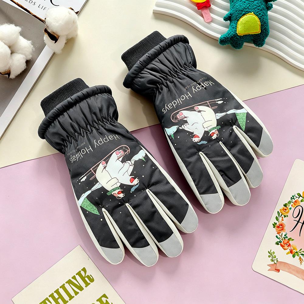Kids' Winter Ski Gloves: Waterproof, Windproof, Thick Fleece-Lined for Boys & Girls Snow Play, Cycling, and Outdoor Activities