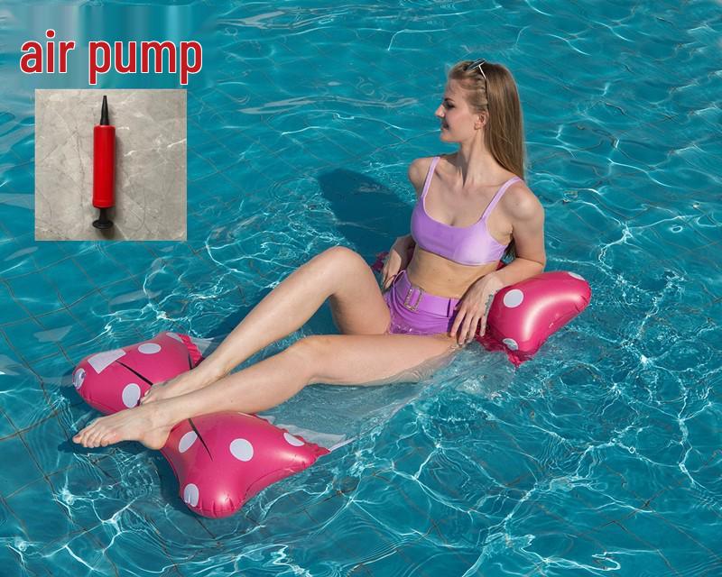 New Arrival Adult Inflatable PVC Water Lounger - Striped Mesh Floating Hammock