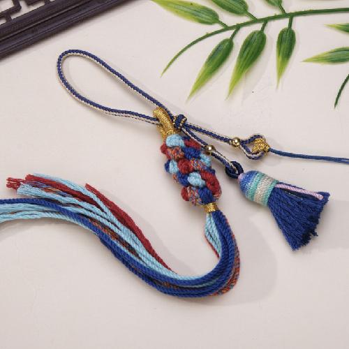 Chinese Knot Handle Rope Tibetan Tassel Pendant Accessories Diy Mobile Phone Lanyard Car Pendant Gold Bead Tassel Pendant