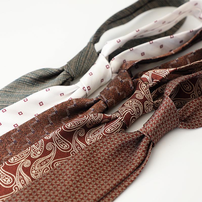 Men's Korean Style Formal Business Ties - Spring/Summer Collection (8CM, Simple Lines, Red/Coffee/Beige Series, Hand-tied)