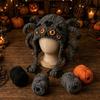 Gothic Style Halloween Crochet Hood Kit for Adults Handmade Pumpkin Bat Cat  For Beginner