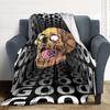 1pc Skull Artwork Blanket, Lightweight Flannel Throw For Sofa, Bed, Travel, Camping, Livingroom, Office, Couch, Chair