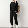 Men's Autumn Winter Fleece Joggers: Casual, Warm, Versatile, Korean Style Drawstring Pants, Solid Color, Trendy Hong Kong Influence.