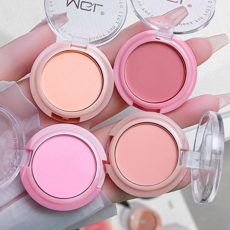 Girlish Pink Nude Makeup Blush Palette: Korean Style, Student-Friendly, Subtle Single-Color with Low Saturation.