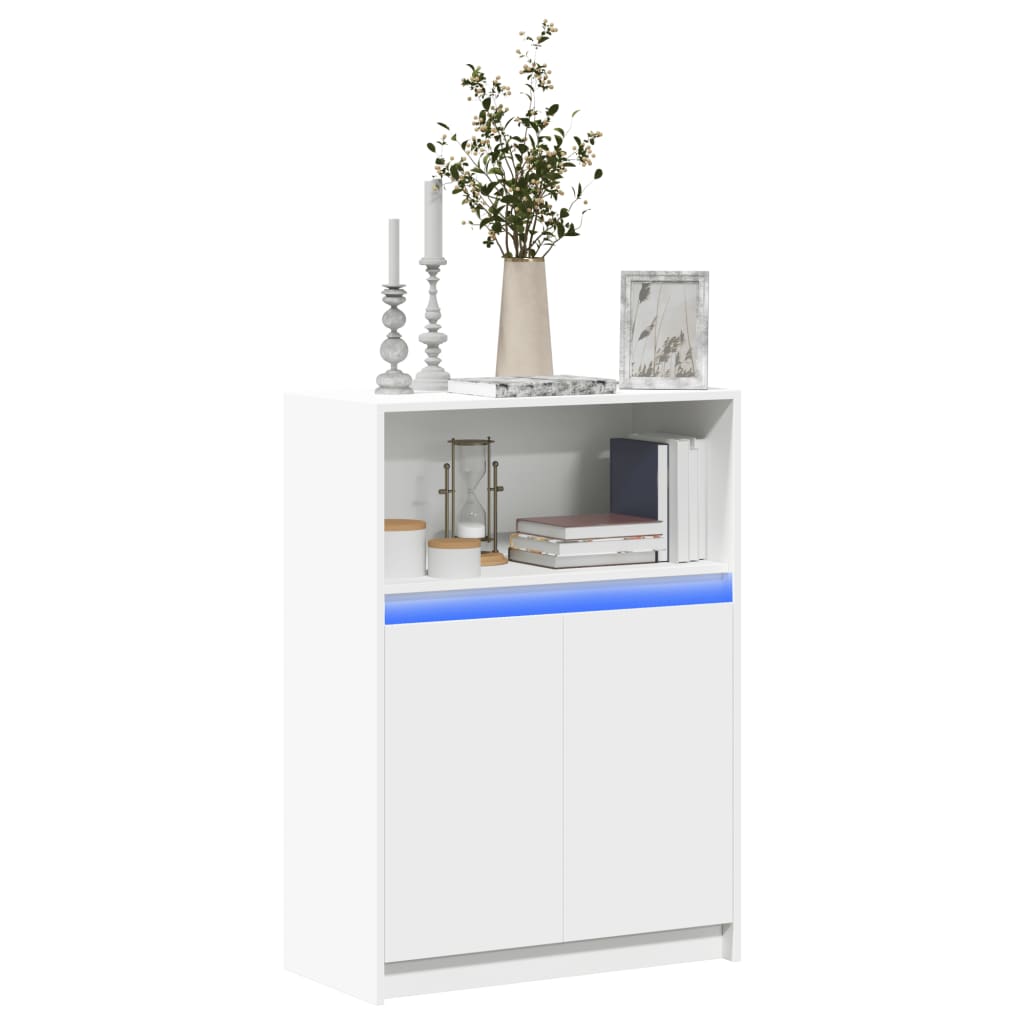 White LED Sideboard 72 X 34 X 100 Cm Engineered Wood