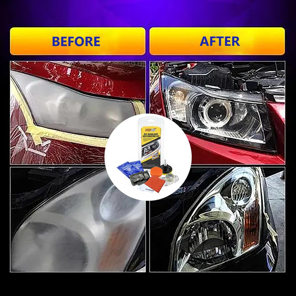 Car Headlight Restoration Kit Brightener Headlamp Scratch Repair Liquid Paste Light Lens Polisher Cleaning Paste Refurbish Tool