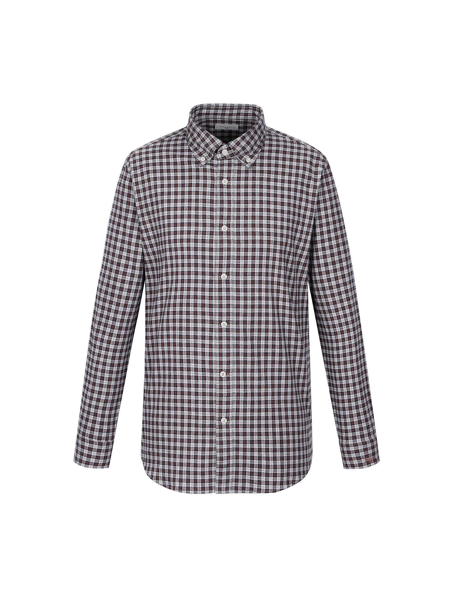 Ferraro Milano Herringbone Mid-Check Brushed Shirt Navy (Am0Dws40149) Navy.Am0Dws40149/095