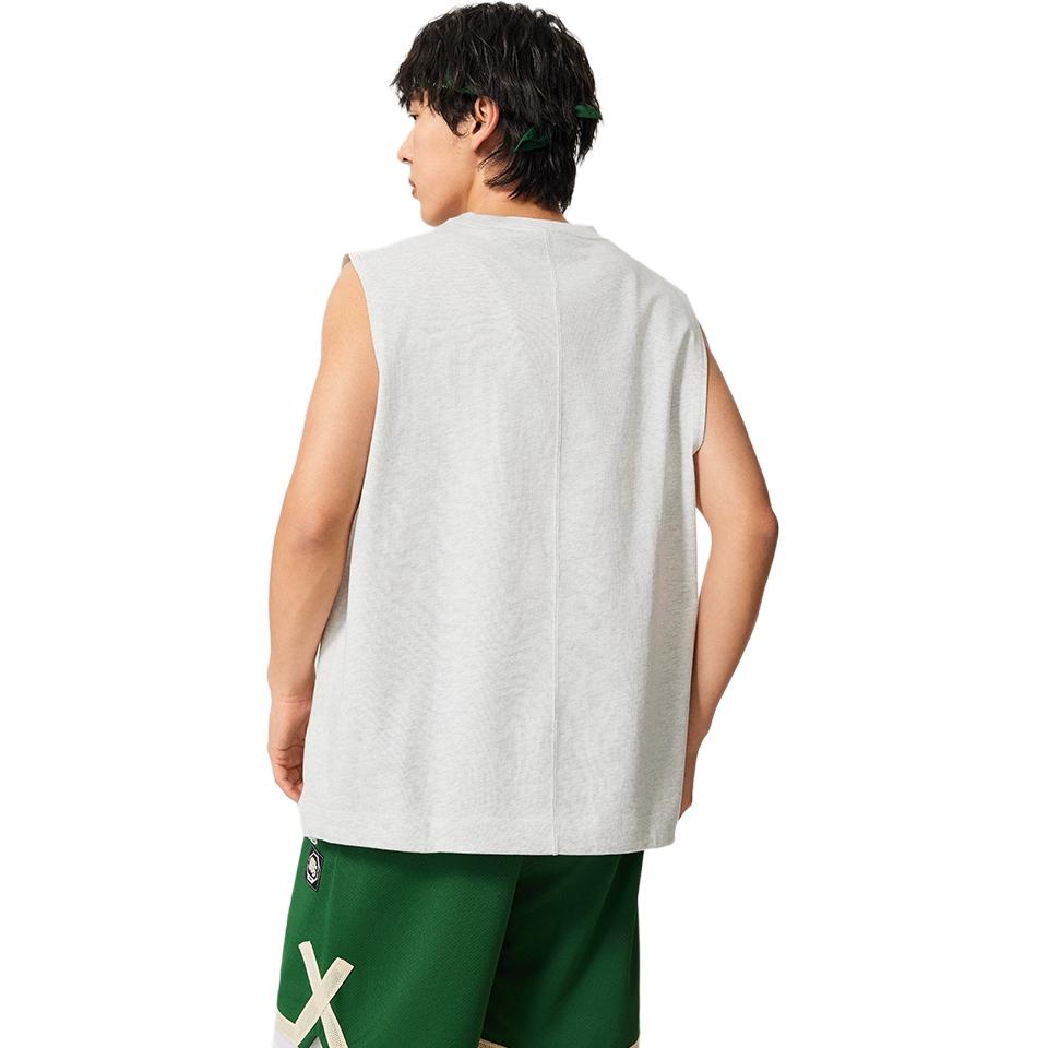 Li Ning Tank Tops Men's Gray Crew Neck Moderate Straight Fit AVSV173-1