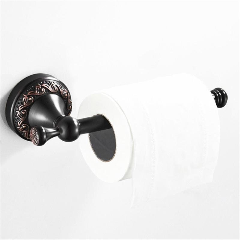 Strong Copper Tissue Paper Holder Retro Style Black Bronze Simple Mounts Tissue Bracket for Homes Easy Setups Decors