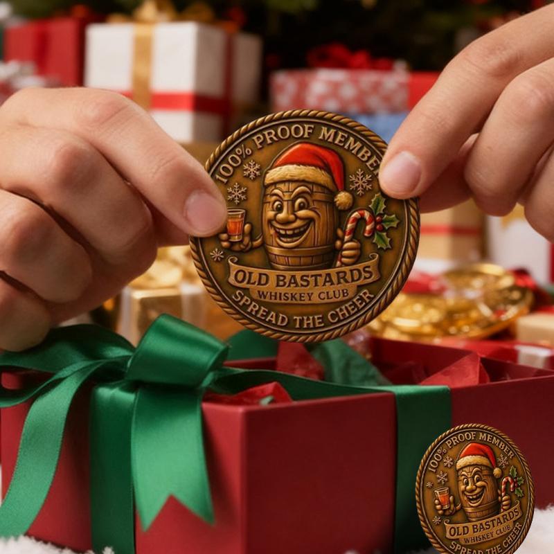 Flat Santa Claus Challenge Coin Commemorative Collectible Coin Gift