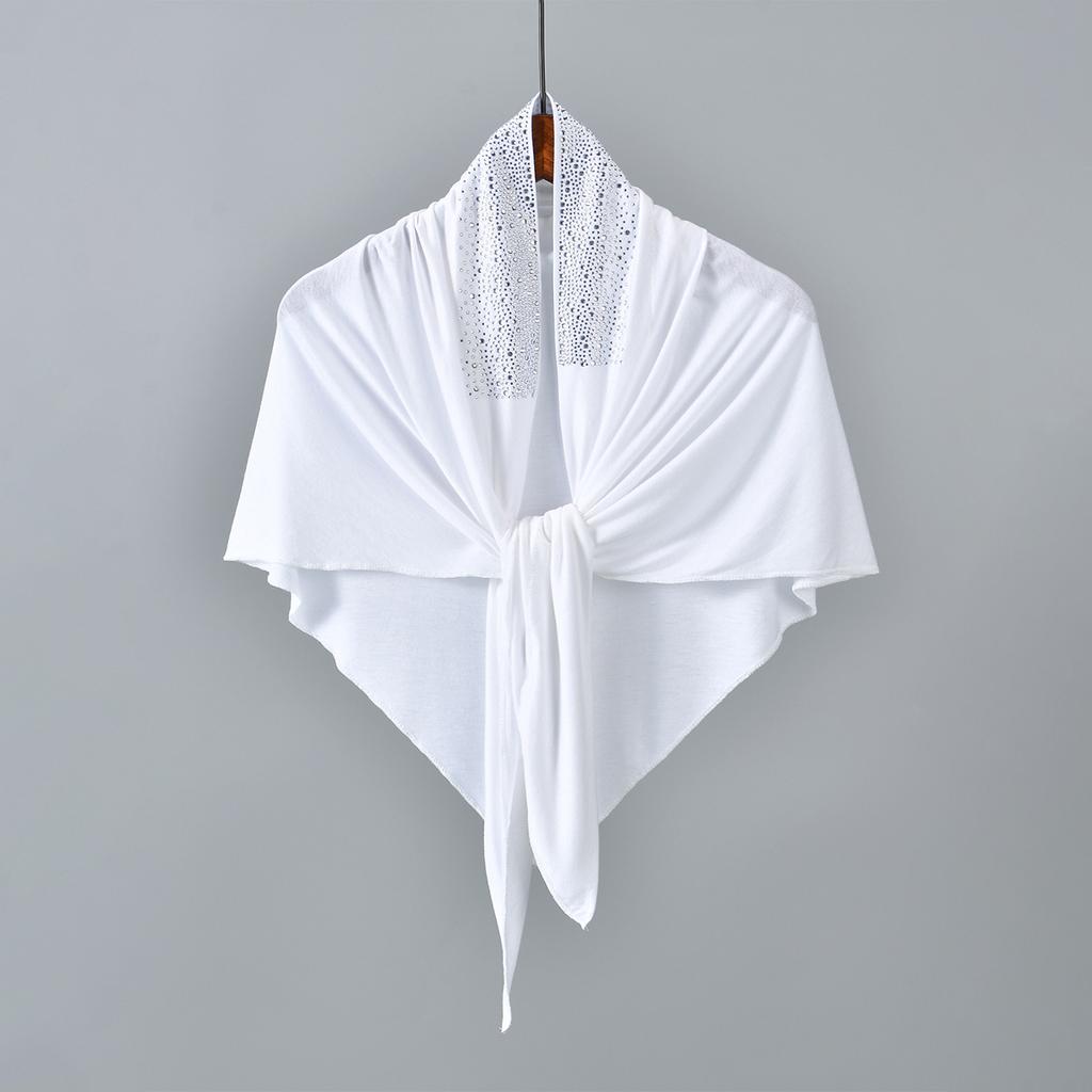 Diamond Modal Jersey Hijab Triangle Scarf Woman Muslim Hijab Shawls Ladies Soft Wraps Solid Color Islamic Headband Turban