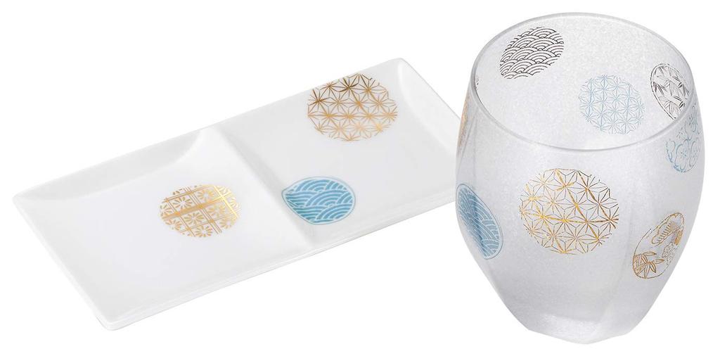 ADERIA Premium Nippon Taste Rocks Marumon with Porcelain Made In Gift Perfect As a Birthday Gift or Perfect for Drinking On the Glass, Pattern, 345ml,