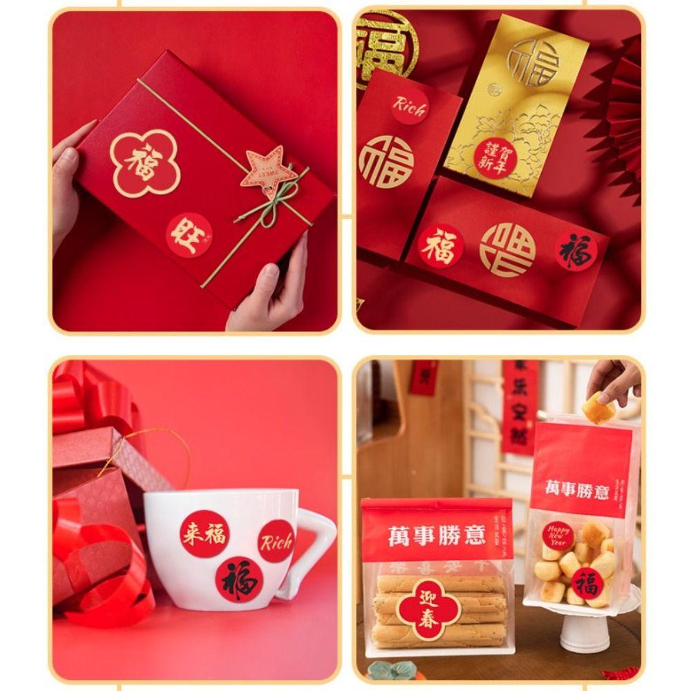 Gift Packaging DIY Seal Roll New Year's Sticker Good Luck Adhesive Label Sticker  Party Favors